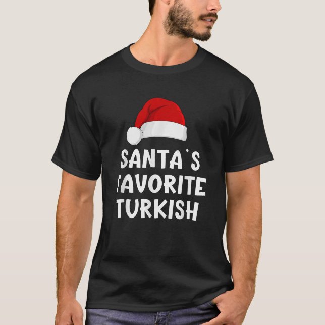 Camiseta Papais noeis de Natal Favoritos Turcos Engraçados  (Frente)