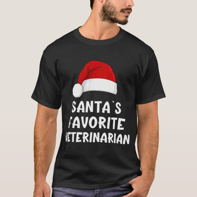 Camiseta Papais noeis de Natal Favoritos Veterinarian Funny (Frente)