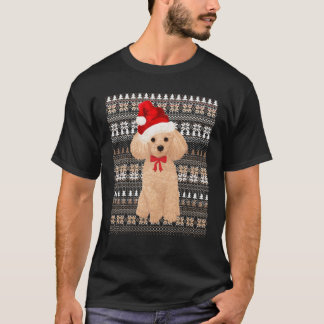 Camiseta Papais noeis de Natal Feias Cachorro de Poodle de 