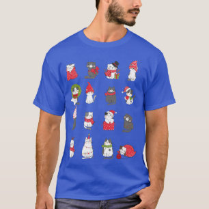 Camiseta Papais noeis de Natal Feliz Gatos Amantes de Gatos