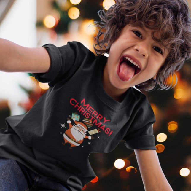 Camiseta Papais noeis de Natal Feliz Oferecem T-Shirt Feria (Criador carregado)