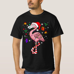 Camiseta Papais noeis de Natal Flamingo Lover Engraçado Clá