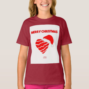 Camiseta Papais noeis de Natal Garotas do Coração Maroon Ca