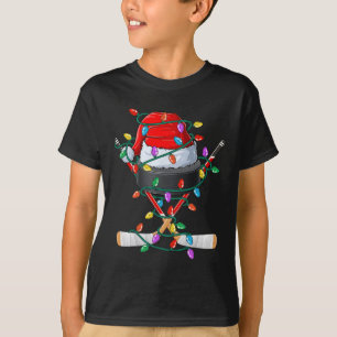 Camiseta Papais noeis de Natal Hockey Xmas Sports Hall Kids