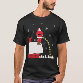 Camiseta Papais noeis de Natal inadequados fazem xixi em T-