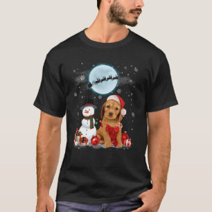 Camiseta Papais noeis De Natal Labrador Em Snowman Sob Moo