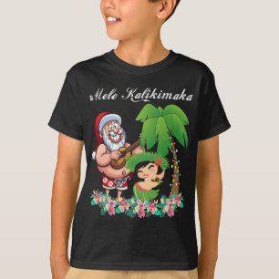 Camiseta Papais noeis de Natal Mele Kalikimaka Hawaii Palm
