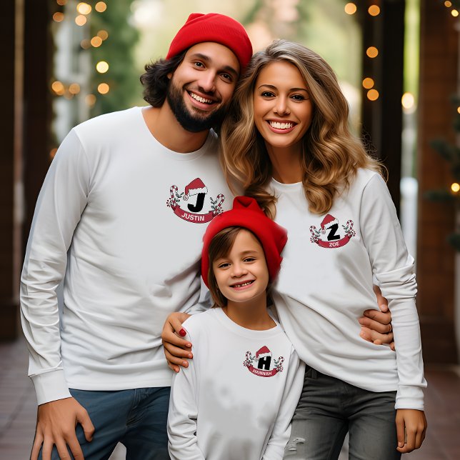 Camiseta Papais noeis de Natal - Monograma da família de fa (Criador carregado)