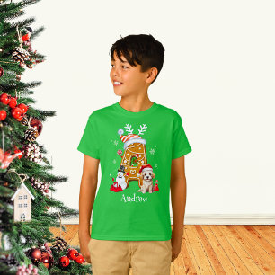 Camiseta Papais noeis de Natal Monograma Gingerpão - Letra 