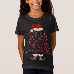 Camiseta Papais noeis de Natal Nana Claus Leopard Presente