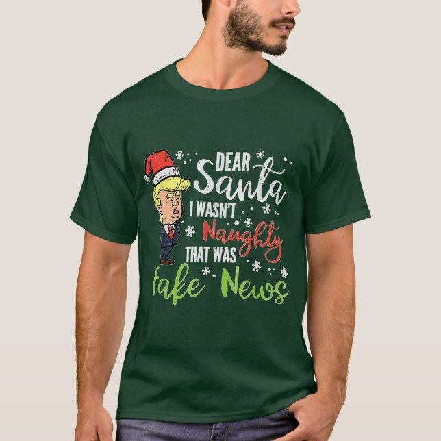 Camiseta Papais noeis de Natal Notícias falsas Engraçadas C (Frente)
