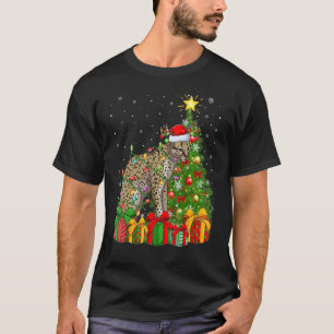 Camiseta Papais noeis de Natal Ocelot Xmas Ocelot Árvore de