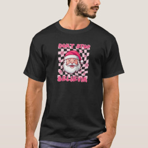 Camiseta Papais noeis de Natal Ocidentais Rosa Natal Não Pa