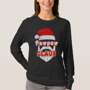 Camiseta Papais noeis de Natal Pawpaw Claus Enfrentam Feliz