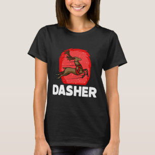 Camiseta Papais noeis de Natal Reindeer Figurume Dasher