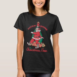Camiseta Papais noeis de Natal, rock and roll hand