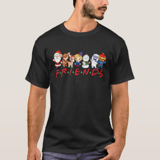 Camiseta Papais noeis de Natal Rudolph Snowman Família Xma