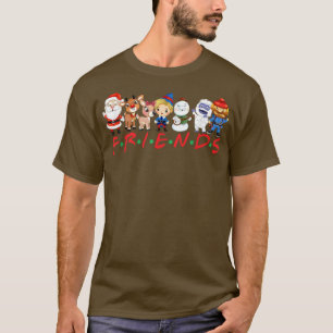 Camiseta Papais noeis de Natal Rudolph Snowman Família Xma