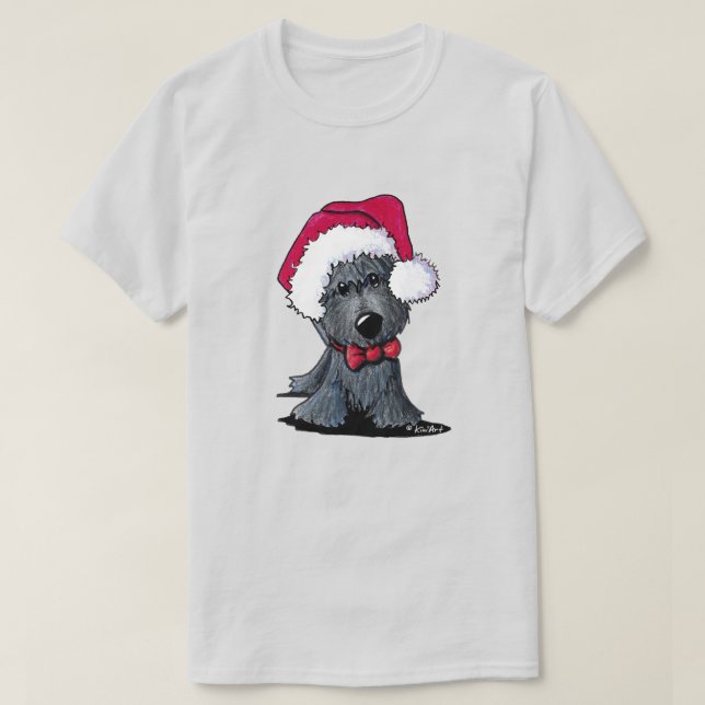 Camiseta Papais noeis de Natal Scottish Terrier (Frente do Design)