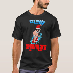 Camiseta Papais noeis de Natal Shaka Hawaii Surfi