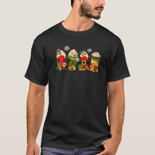 Camiseta Papais noeis de Natal Snowman Elf Café Chupa Quent