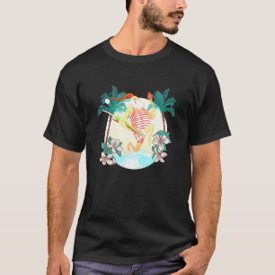 Camiseta Papais noeis de Natal Surf de Verão do Surfe no H