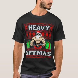 Camiseta Papais noeis de Natal T-Shirt Pesada de Liftmas