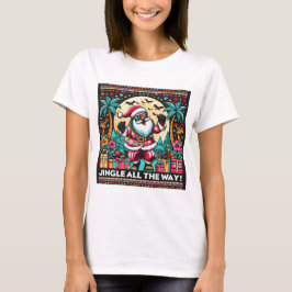 Camiseta Papais noeis de Natal tropical Diversão de T-Shirt