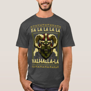 Camiseta Papais noeis De Natal Viking Fa La La La La Valhal