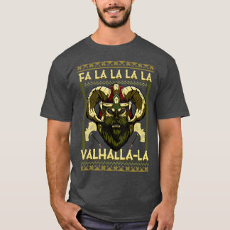 Camiseta Papais noeis De Natal Viking Fa La La La La Valhal