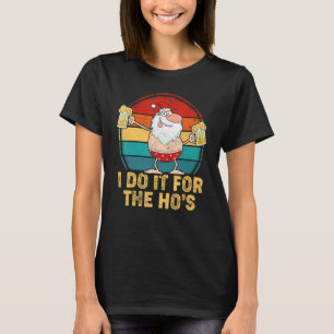 Camiseta Papais noeis de Natal Vintage Bebendo Beer Natal