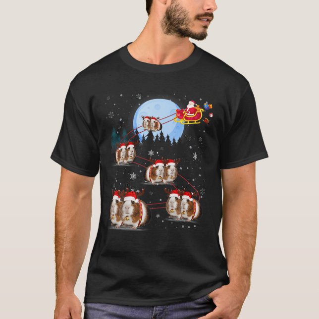 Camiseta Papais noeis De Névoa De Porco-Suíno, Reindeer Sle (Frente)