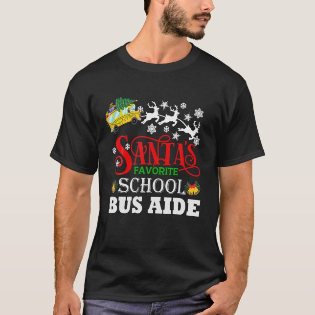 Camiseta Papais noeis de ônibus escolares favoritos ao lado (Frente)