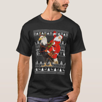 Camiseta Papais noeis De Pássaro Da Águia Balda Andando Fei