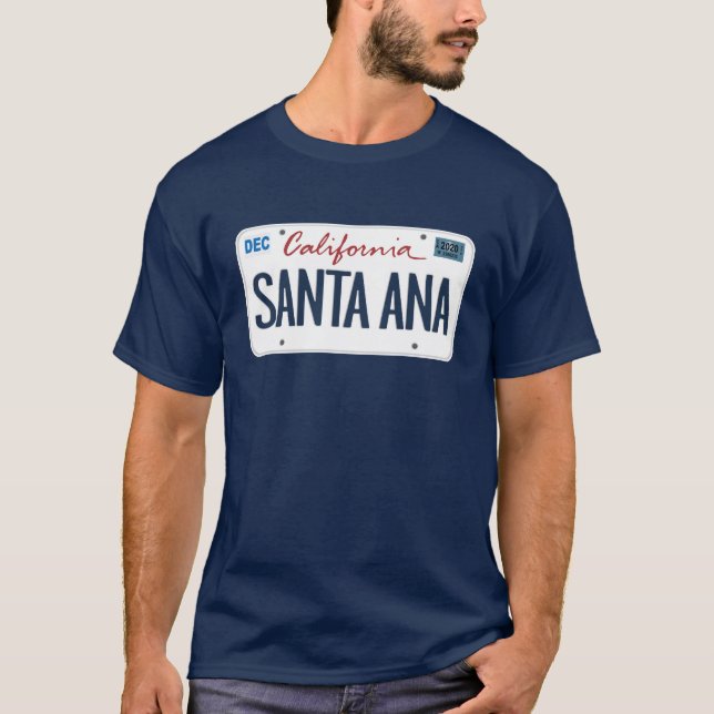 Camiseta Papais noeis de Placa de Licença Ana California T  (Frente)
