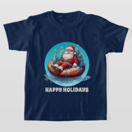 Camiseta papais noeis de praia de Natal festivos adicionam
