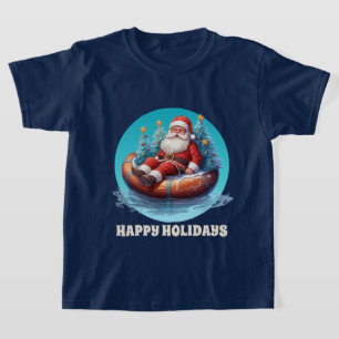 Camiseta papais noeis de praia de Natal festivos adicionam 