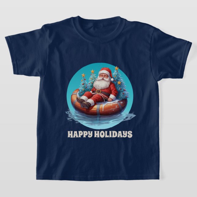 Camiseta papais noeis de praia de Natal festivos adicionam  (Postura )