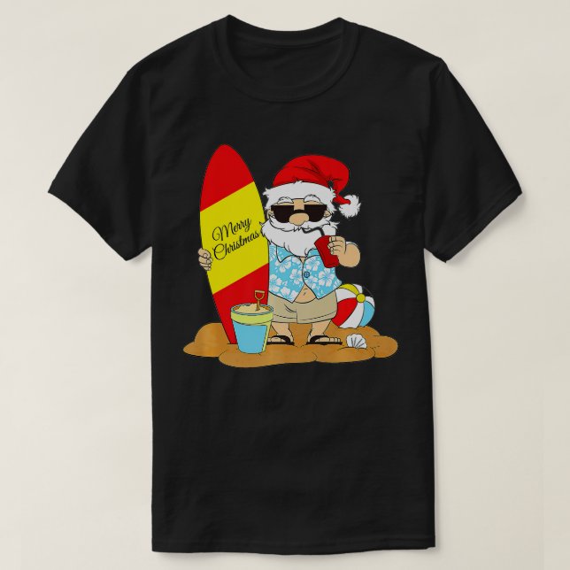 Camiseta Papais noeis de praia do conselho de Verão no Hava (Frente do Design)
