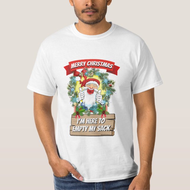 Camiseta Papais noeis de presentes de Natal, ESTOU AQUI PAR (Frente)