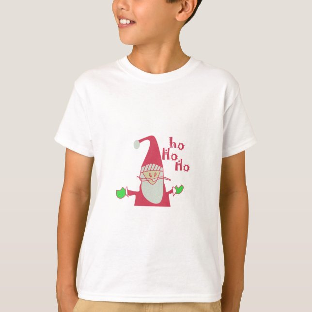 Camiseta Papais noeis De Rato De Cartoon Bonitos Ho Ho Ho T (Frente)