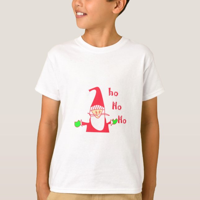 Camiseta Papais noeis De Rato De Cartoon Diversos Ho Ho Ho  (Frente)