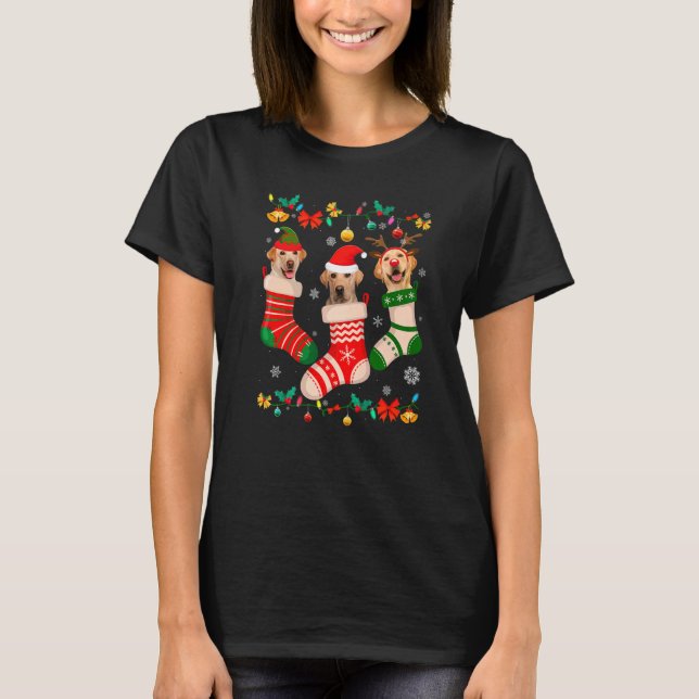 Camiseta Papais noeis de Reindeer de Natal Labrador Sock Xm (Frente)