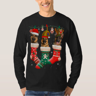 Camiseta Papais noeis de Reindeers de German shepherd de Na