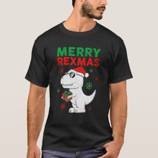 Camiseta Papais noeis De Rexmas felizes Trex Dino Toddler P