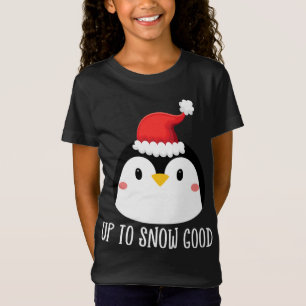 Camiseta Papais noeis de rosto pinguim bonitos para neve Ch