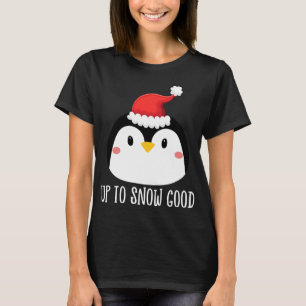 Camiseta Papais noeis de rosto pinguim bonitos para neve Ch