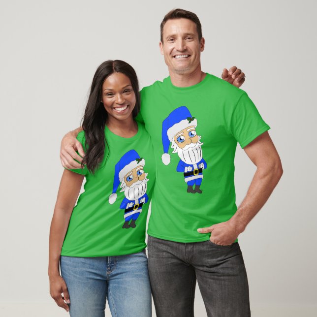 Camiseta Papais noeis de roupa azul Chibi (Unissex)