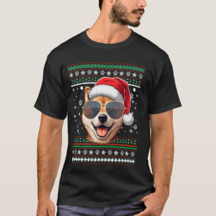Camiseta Papais noeis de sexo doce Shiba Inu Natal