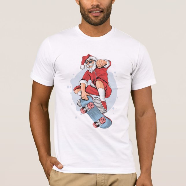 Camiseta Papais noeis de Skate de Natal, Papais noeis Skate (Frente)